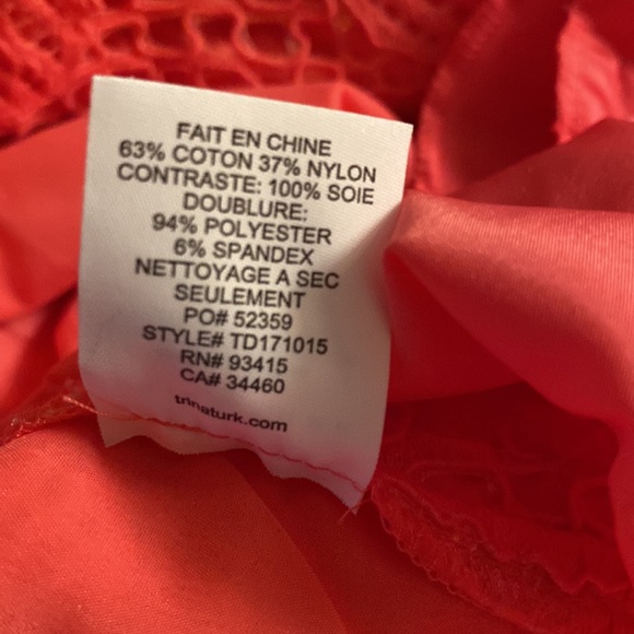 NWT Trina Turk Felisha Coral Lace Draped Halter Mini Dress in Guava - 4 - Picture 15 of 16